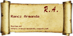 Rancz Armanda névjegykártya